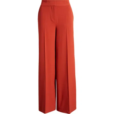 Tahari Asl Women's Mid-rise Wide-leg Suit Pants In Brick