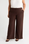 Tahari Asl Wide Leg Pants In Brown