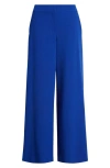 Tahari Asl Plus Size One Button Blazer Knit Top Wide Leg Pants In Cobalt