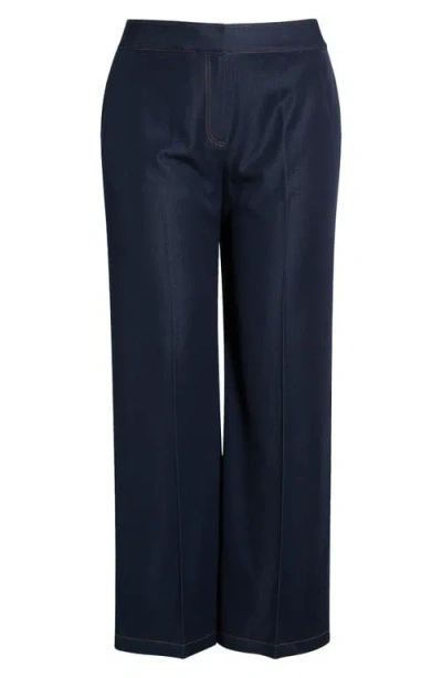 Tahari Asl Wide Leg Pants In Blue
