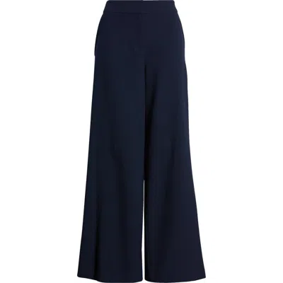 Tahari Asl Wide Leg Pants In Deep Navy