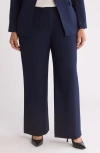 Tahari Asl Wide Leg Pants In Deep Navy