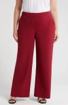 Tahari Asl Wide Leg Pants In Mulberry