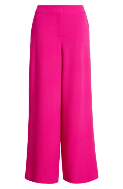 Tahari Asl Women's Mid-rise Wide-leg Career Pants In Shocking Pink