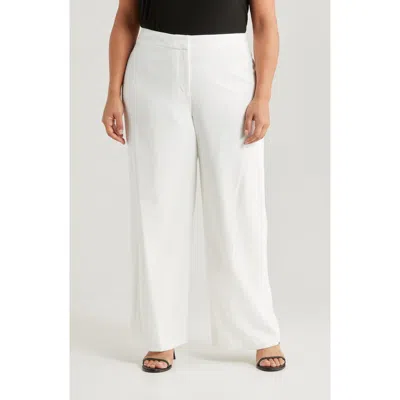 Tahari Asl Wide Leg Pants In White
