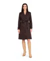 Tahari Asl Women's And Petite Long Sleeve Trench Coat, Regular & Petite In Brown