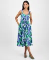 Tahari Asl Petite Midi Dress In Blue