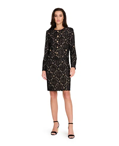 Tahari Asl Women's Bonded Lace Long-sleeve Jacket In Black