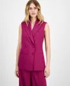Tahari Asl Women's Button-front Sleeveless Woven Blazer, Regular & Petite Sizes