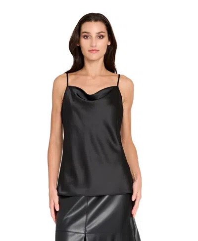 Tahari Asl Women's Camisole Tank Satin Top In Black
