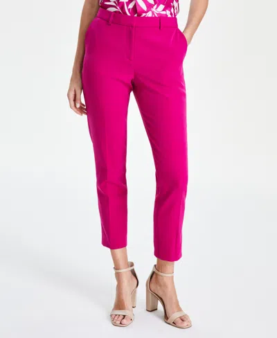 Tahari Asl Women's Classic Mid-rise Straight-leg Pants In Wild Berry