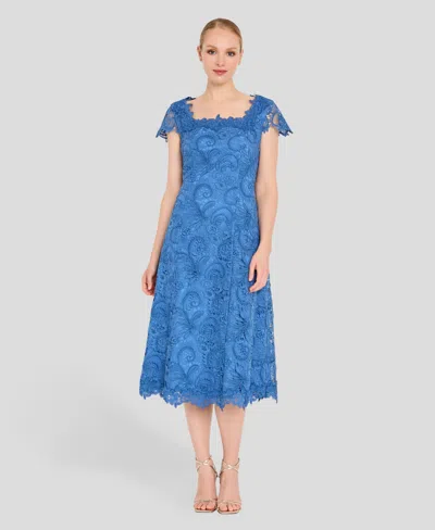 Tahari Asl Women's Corder Lace Fit Midi Ball Gown In Black