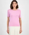 Tahari Asl Women's Fine-rib Crewneck Sweater T-shirt