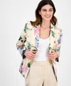 Tahari Asl Women's Floral-print One-button Jacket In Multi