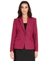Tahari Asl Women's Herringbone Peak Lapel Blazer, Regular And Petite In Pink