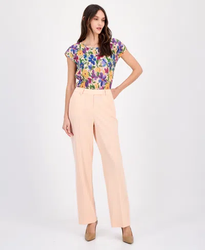 Tahari Asl Women's High-rise Straight-leg Pants In Parfait