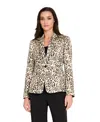Tahari Asl Leopard Print Metallic Blazer In Black