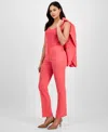 Tahari Asl Women's Mid-rise Flare-leg Pants, Regular & Petite In Pink