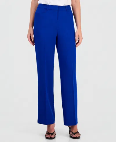 Tahari Asl Women's Mid Rise Flare Pants In Blue