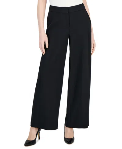 Tahari Asl Women's Mid-rise Wide Leg Pants In Black