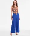 Tahari Asl Women's Mid-rise Wide-leg Solid Pants In Blue