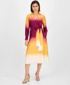 Tahari Asl Women's Ombre Faux-wrap Dress In Purple