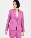 Tahari Asl Women's Notched Collar Convertible Elastic Sleeve One-button Blazer In Pink