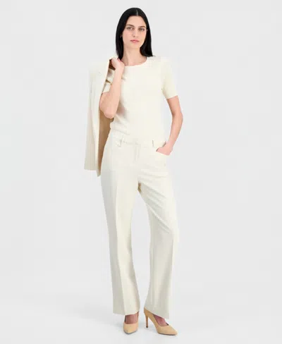 Tahari Asl Women's Pebble Crepe Flare Pants In Neutral