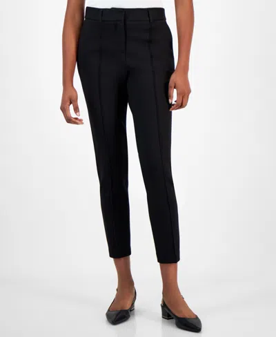 Tahari Asl Women's Ponte Seamed-front Ankle Pants In Black