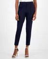 Tahari Asl Classic Straight Leg Pants In Dark Navy
