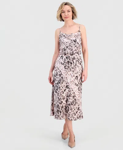 Tahari Asl Women's Printed Satin Midi Skirt In Pink