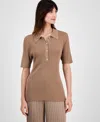 Tahari Asl Rib Polo In Latte