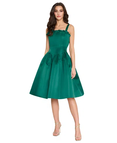 TAHARI ASL WOMEN'S RUFFLE CORSET-BODICE FIT & FLARE DRESS