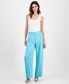 Tahari Asl Women's Mid-rise Wide-leg Career Pants In Turquoise