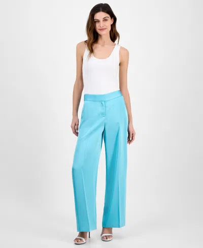 TAHARI ASL WOMEN'S SATIN MID-RISE WIDE-LEG PANTS