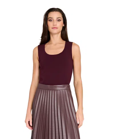 Tahari Asl Women's Scoop Neck Tank Sweater In Multi