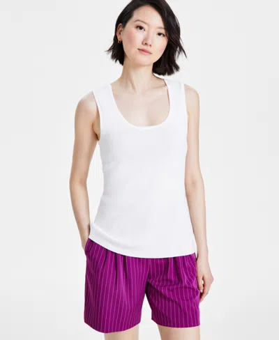 Tahari Asl Women's Scoop-neck Sleeveless Top In White