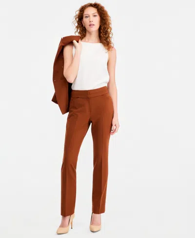 Tahari Asl Women's Seamed Waistband Pants In Brown