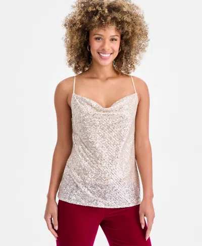 Tahari Asl Women's Sequinned Cowl-neck Top In Multi