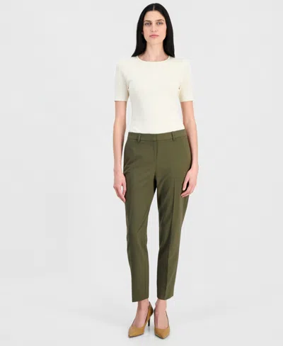 Tahari Asl Women's Shannon Straight-leg Ankle Pants In Green