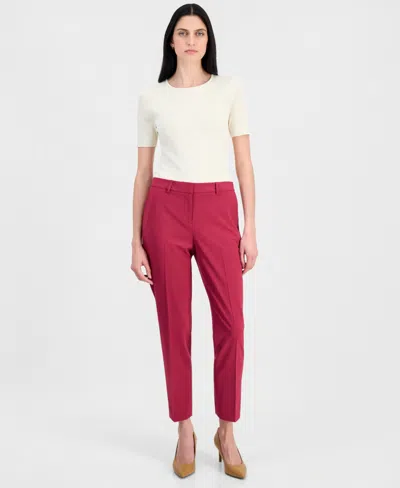 Tahari Asl Women's Shannon Straight-leg Ankle Pants In Red