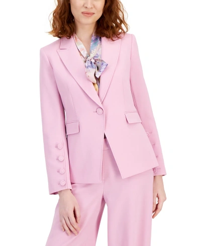 Tahari Asl Women's Single-button Peak-lapel Blazer In Pink Macaroon