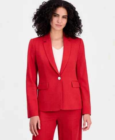 Tahari Asl Women's Single-button Blazer In Red