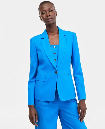Tahari Asl Women's Single-button Blazer In Blue