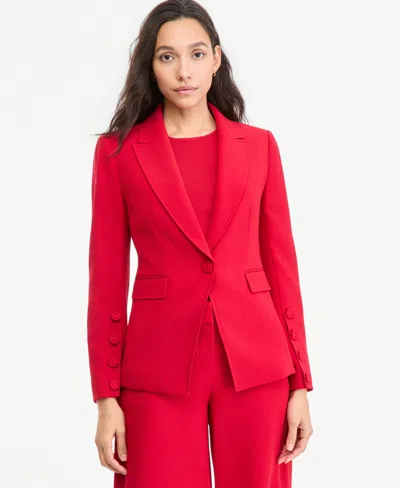 Tahari Asl Women's Single-button Peak-lapel Blazer In Animal Print