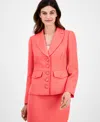 Tahari Asl Women's Solid Boucle Cinched Jacket In Sunset
