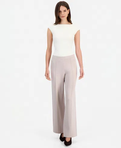 Tahari Asl Women's Sweater Knit Wide-leg Pull-on Pants In Pink