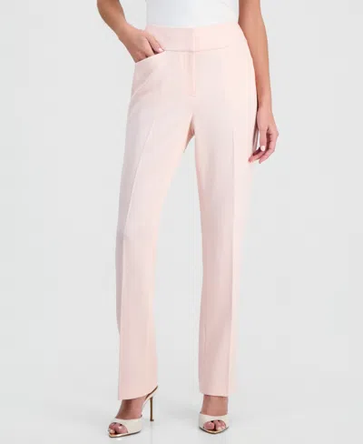 Tahari Asl Women's Twill Flat-front Straight-leg Pants In Neutral