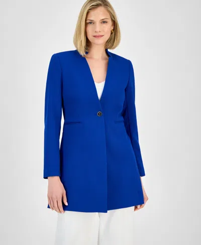 Tahari Asl Twill Topper In Cobalt