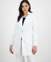 Tahari Asl Women's Twill Notched-collar One-button Topper In White